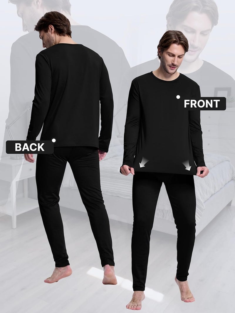 VZV Store 4 Set Thermal Underwear for Men Fleece Lined Long Johns for Men Thermal Top and Bottom Set Long Underwear for Winter - Image 4